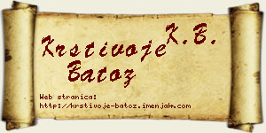 Krstivoje Batoz vizit kartica